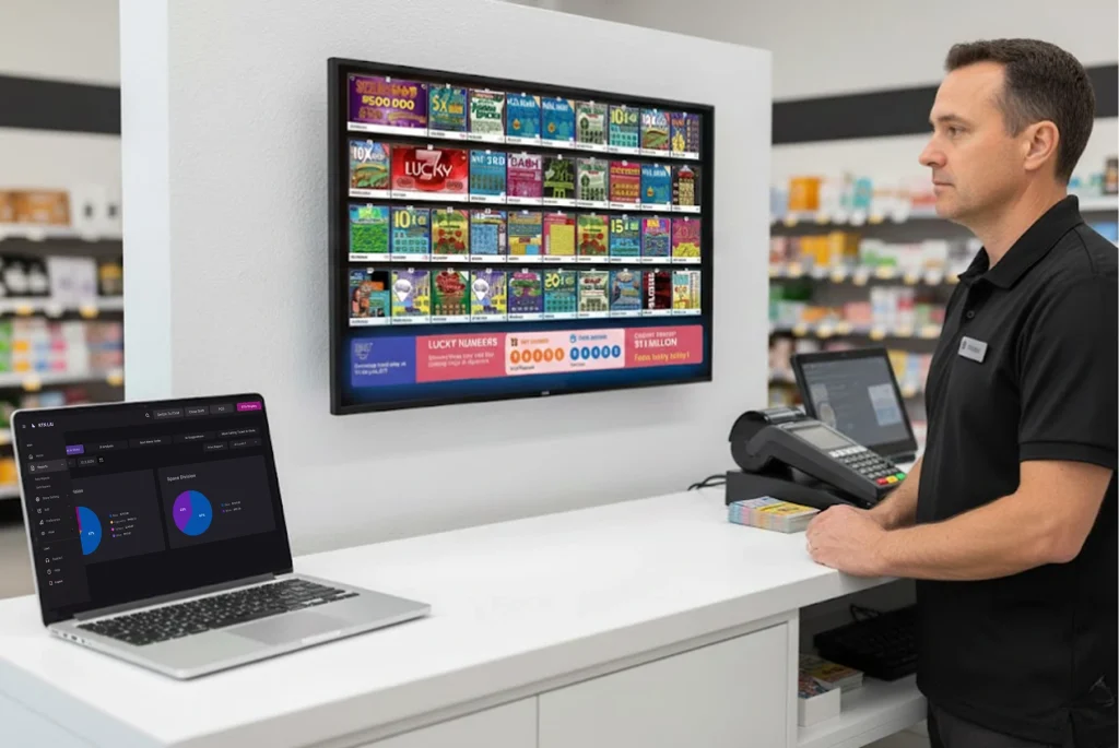 Lottery sales dashboard showing performance metrics