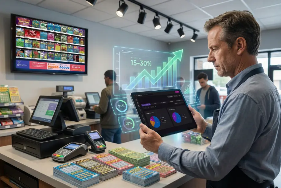 Lotto digital displays linked to ticket management software