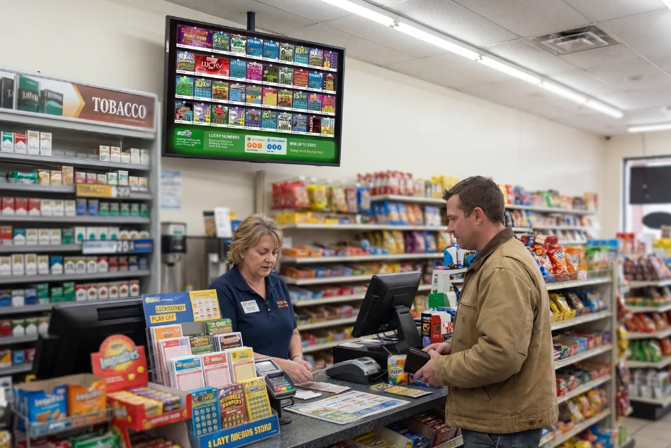 Retail lottery dashboard tracking sales and inventory