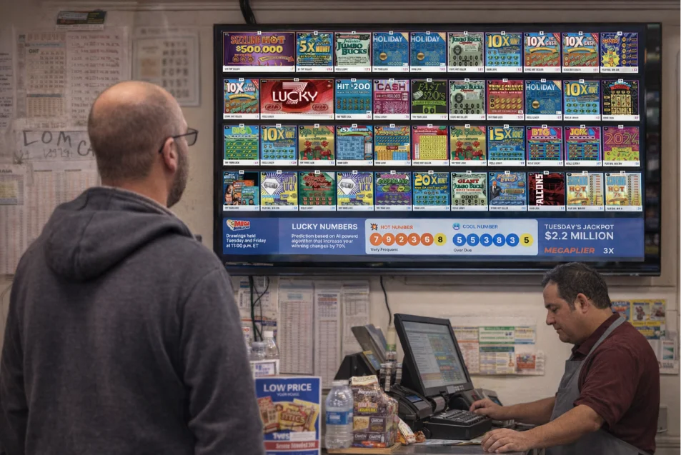 Dual lottery system setup inside a retail store