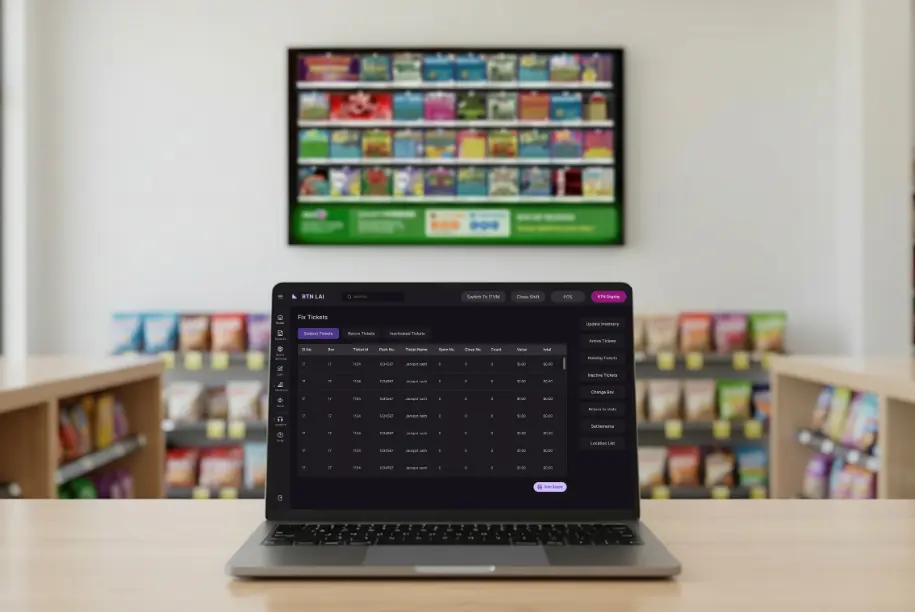 Retail lottery system software replacing manual tracking